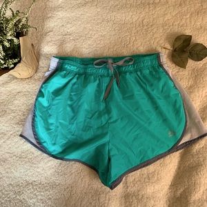 Teal and grey athletic shorts (size medium)